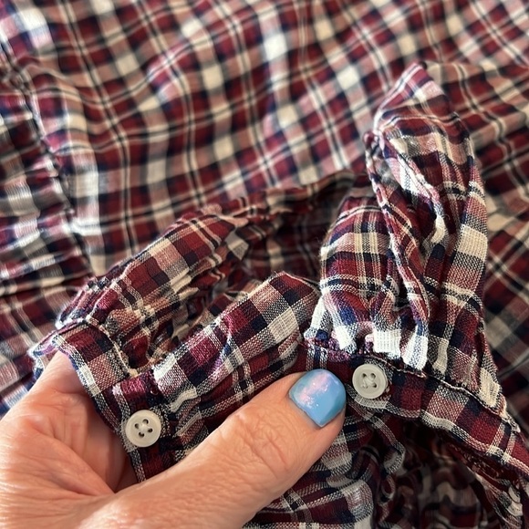 The Great Dress in Timber 100 Cotton Plaid Tiered Dress Lightweight Sheer 3 - Picture 11 of 12